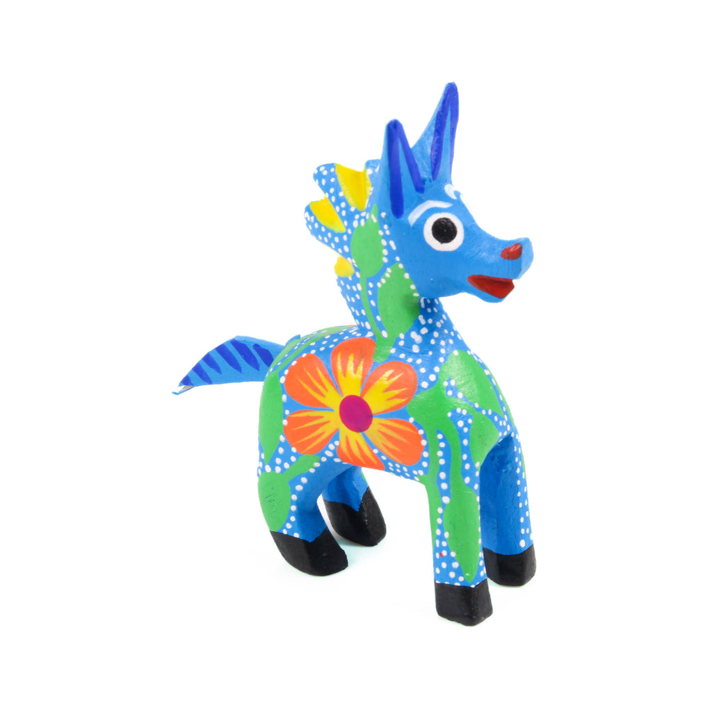 Mini Blue Horse - Oaxacan Alebrije Wood Carving
