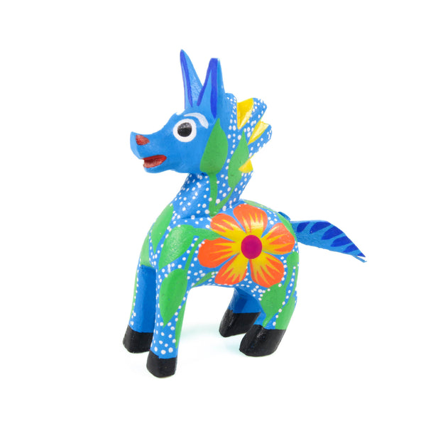 Mini Blue Horse - Oaxacan Alebrije Wood Carving