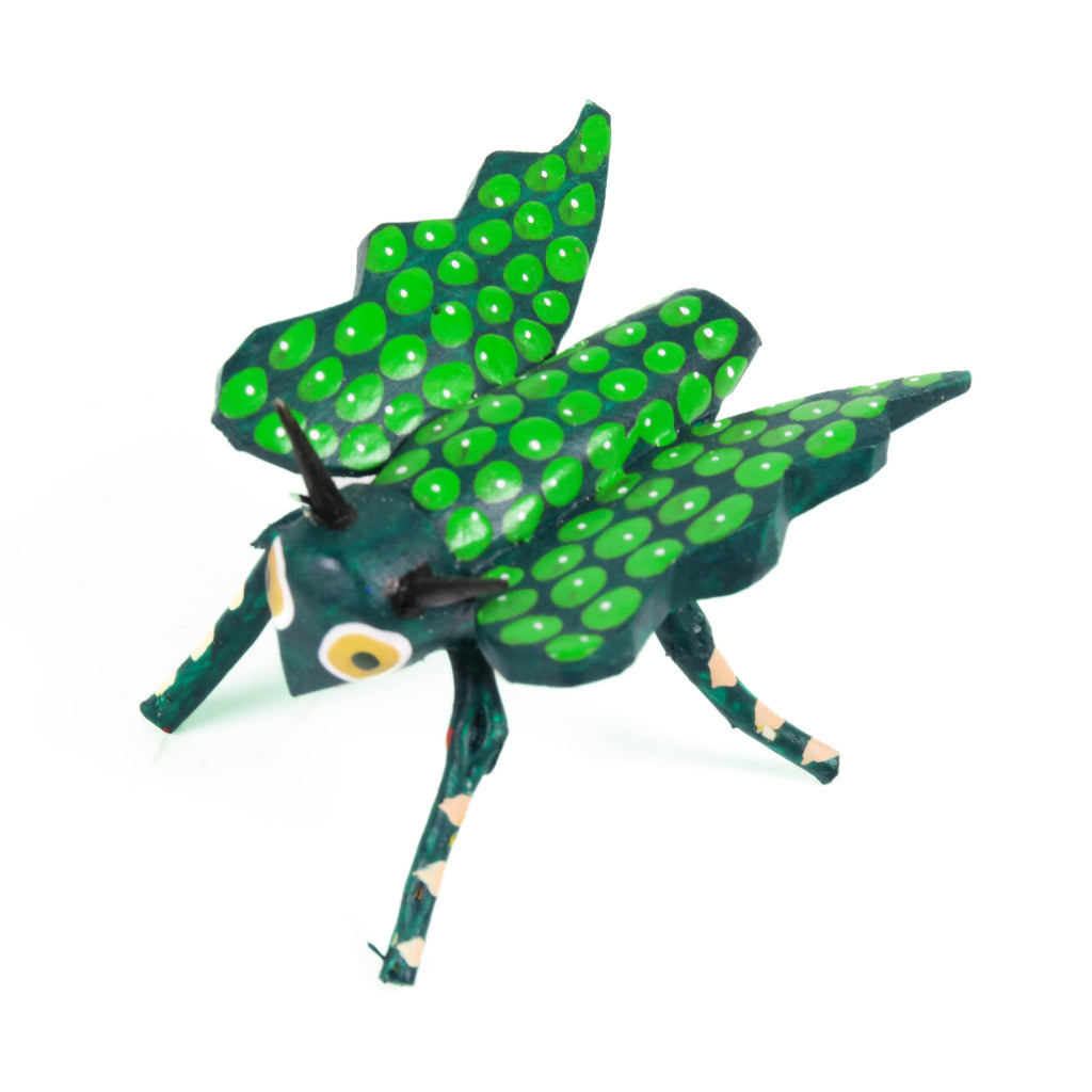 Mini Green Butterfly - Oaxacan Alebrije Wood Carving