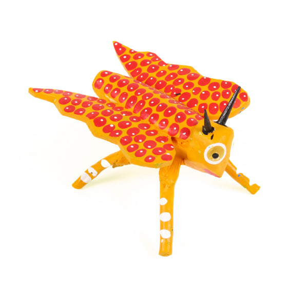 Mini Yellow Butterfly - Oaxacan Alebrije Wood Carving
