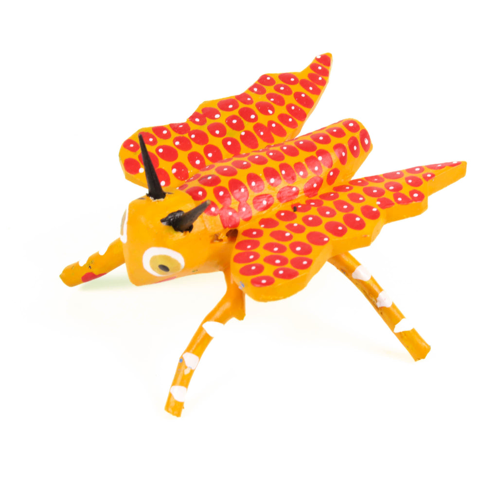 Mini Yellow Butterfly - Oaxacan Alebrije Wood Carving