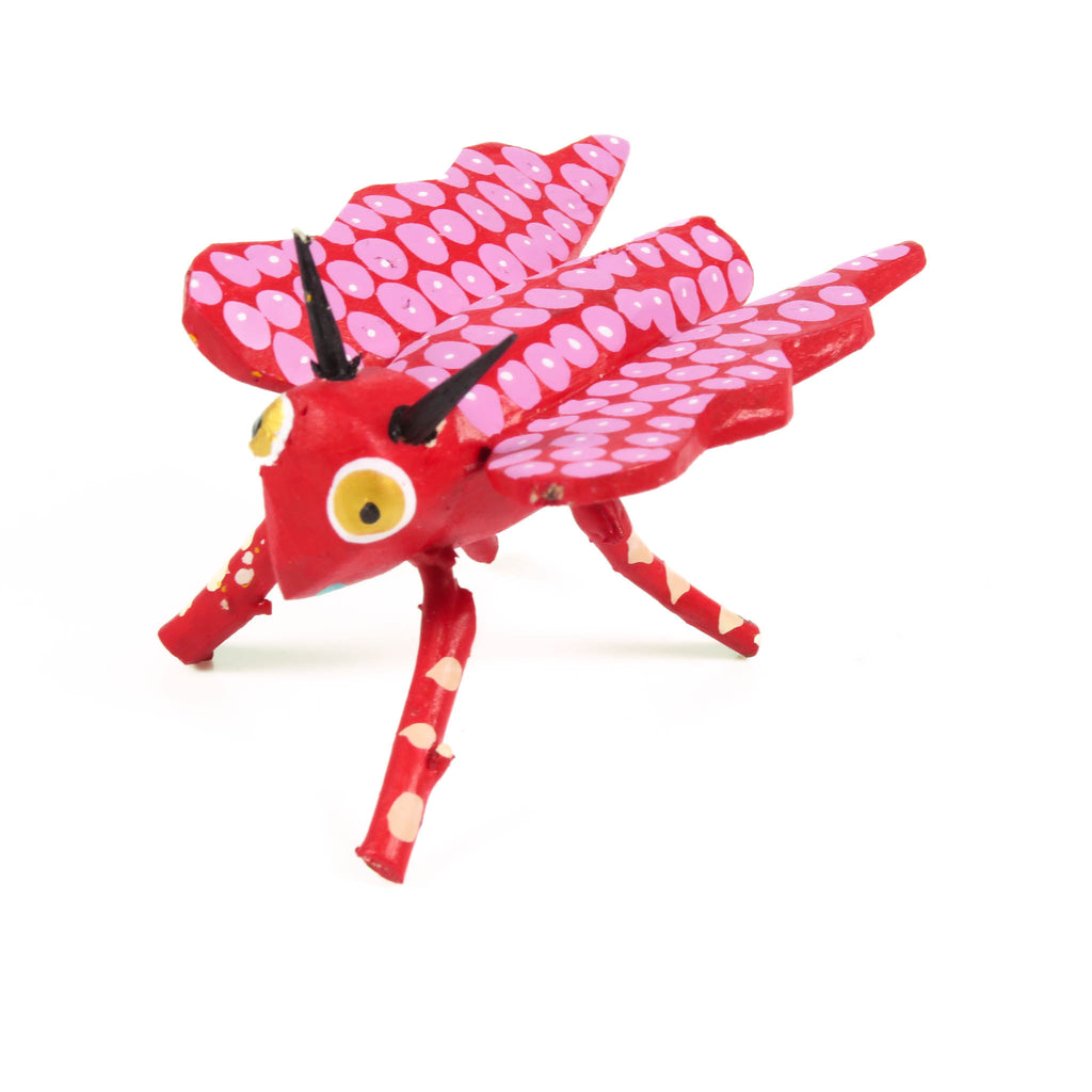 Mini Red Butterfly - Oaxacan Alebrije Wood Carving