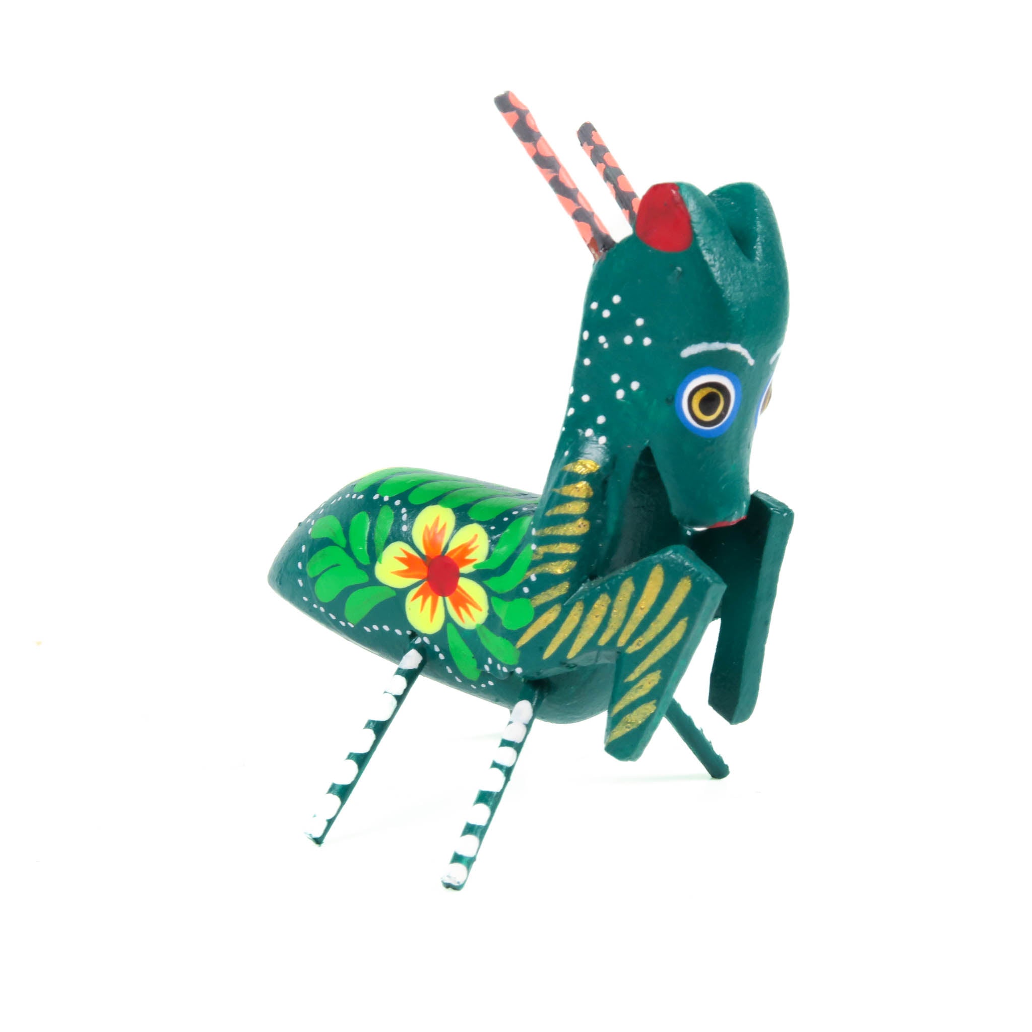 Mini Grasshopper - Oaxacan Alebrije Wood Carving – VivaMexico.com
