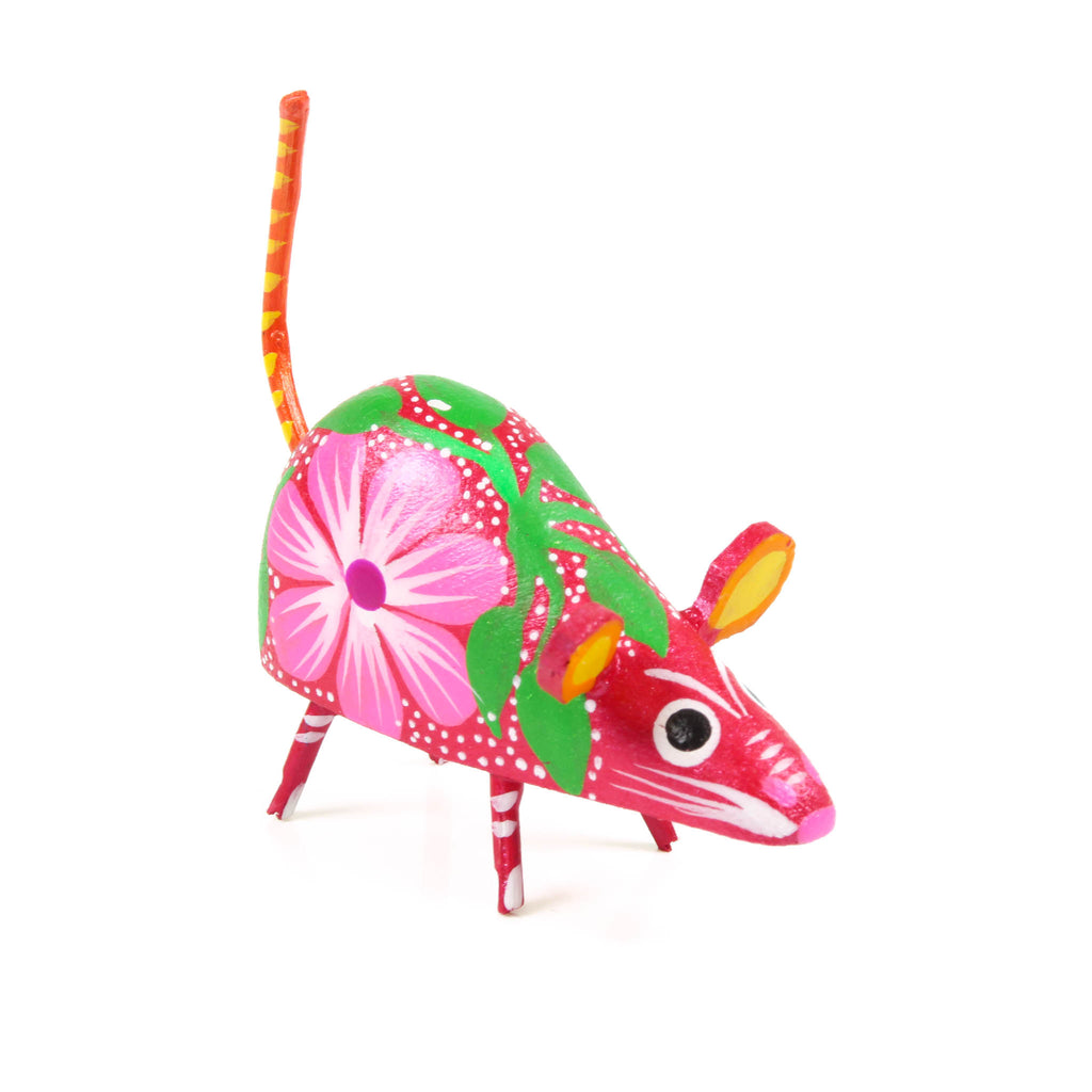 Mini Red Mouse - Oaxacan Alebrije Wood Carving