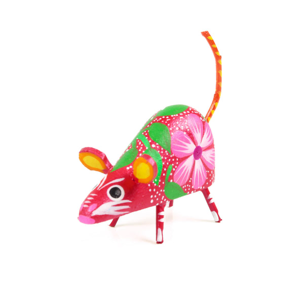 Mini Red Mouse - Oaxacan Alebrije Wood Carving