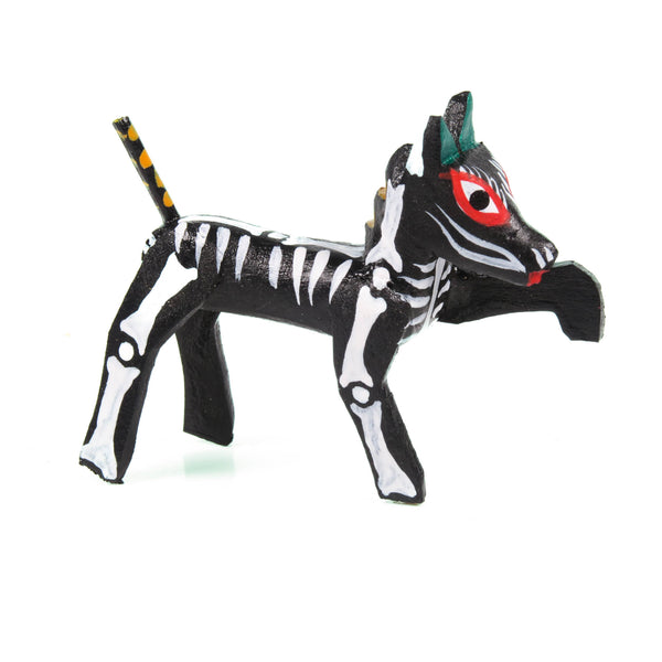 Mini Day Of The Dead Dog - Oaxacan Alebrije Wood Carving