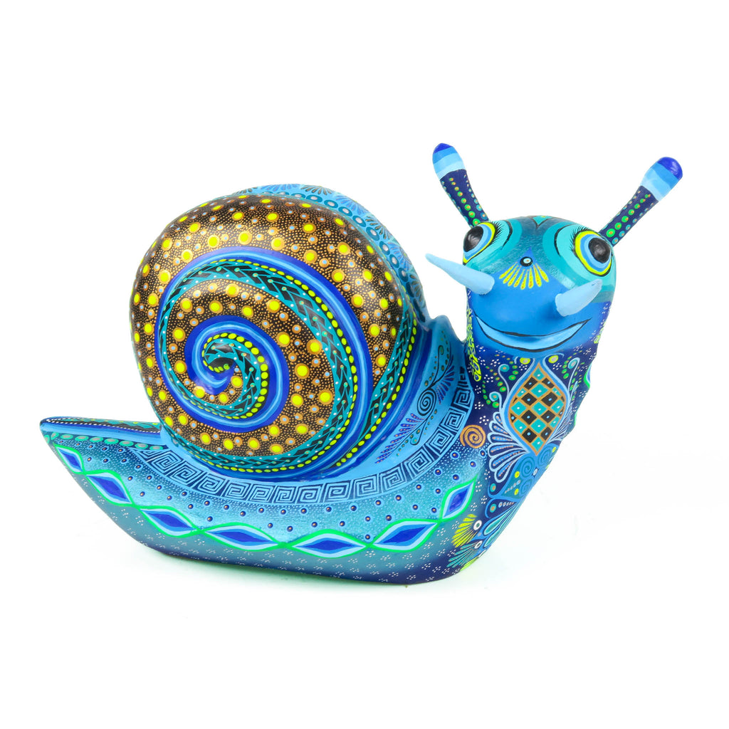 Fantastic Blue Snail - Oaxacan Alebrije Wood Carving