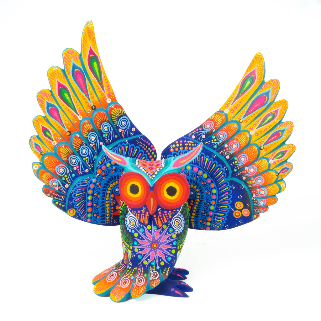 Blue Owl - Oaxacan Alebrije Wood Carving