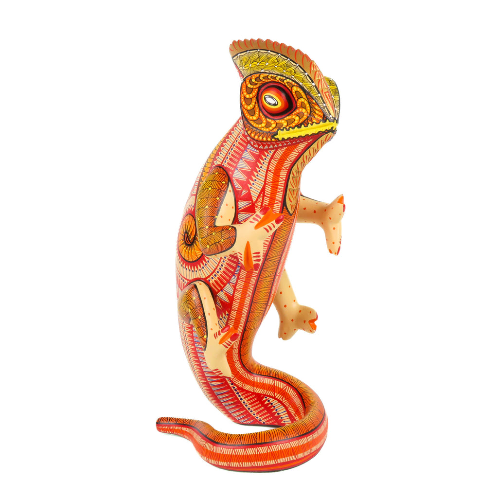 Vibrant Chameleon - Oaxacan Alebrije Wood Carving