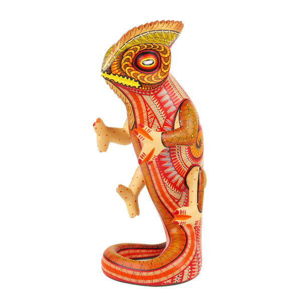 Vibrant Chameleon - Oaxacan Alebrije Wood Carving