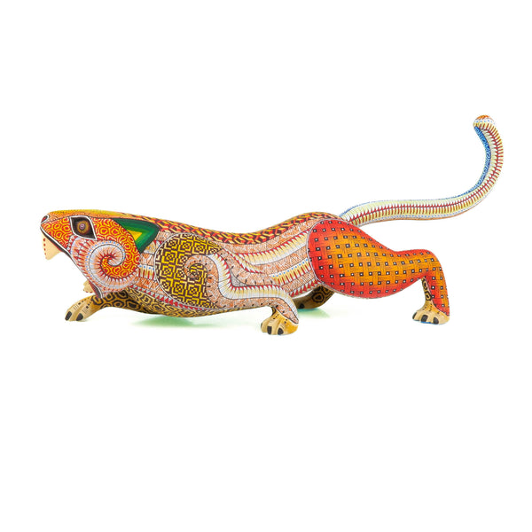 Crouching Jaguar - Oaxacan Alebrije Wood Carving