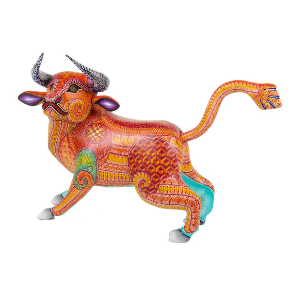 Vibrant Bull - Oaxacan Alebrije Wood Carving