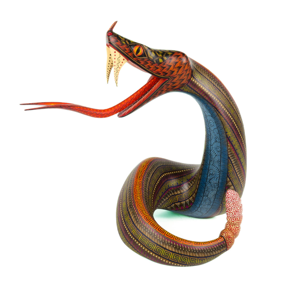 Fierce Rattlesnake - Oaxacan Alebrije Wood Carving