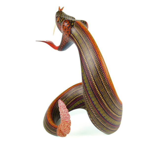 Fierce Rattlesnake - Oaxacan Alebrije Wood Carving