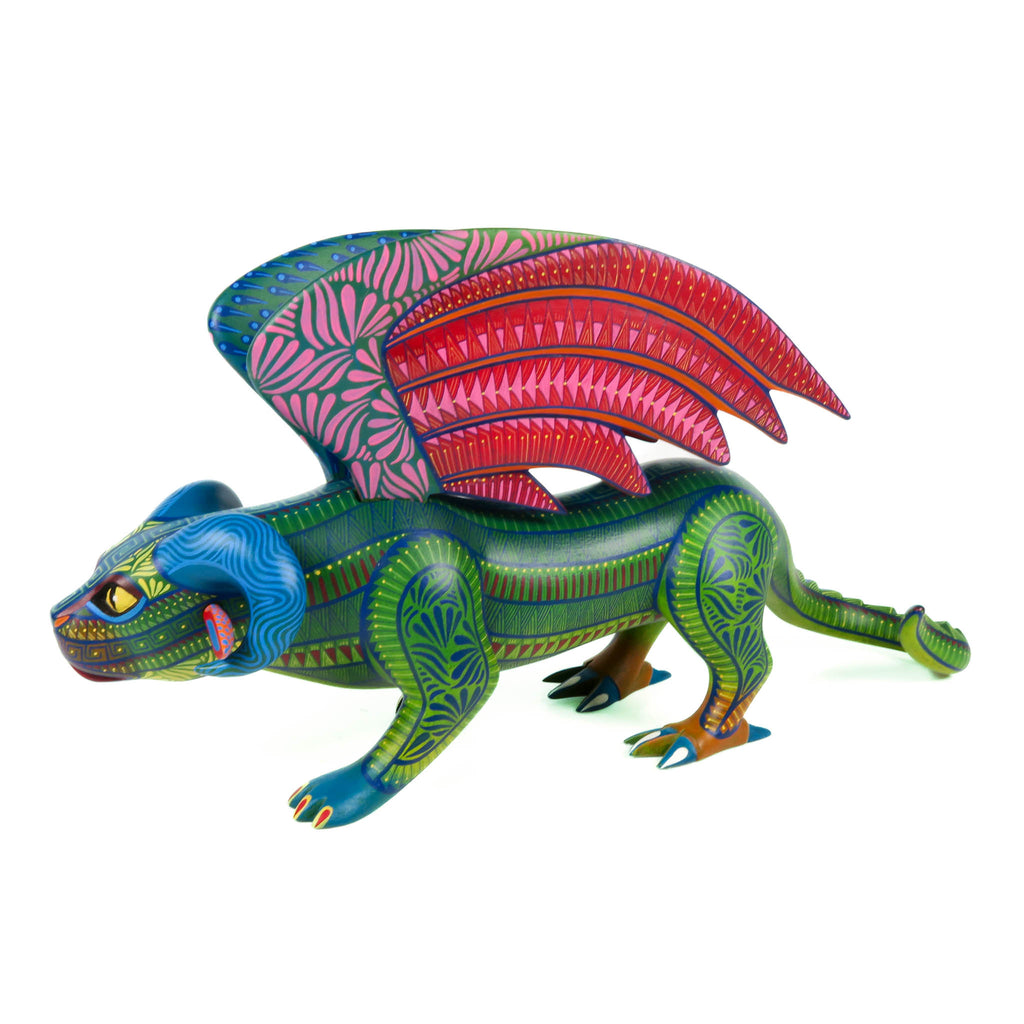 Pepita Winged Jaguar & Eagle Fusion - Oaxacan Alebrije Wood Carving