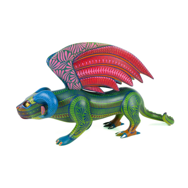 Pepita Winged Jaguar & Eagle Fusion - Oaxacan Alebrije Wood Carving