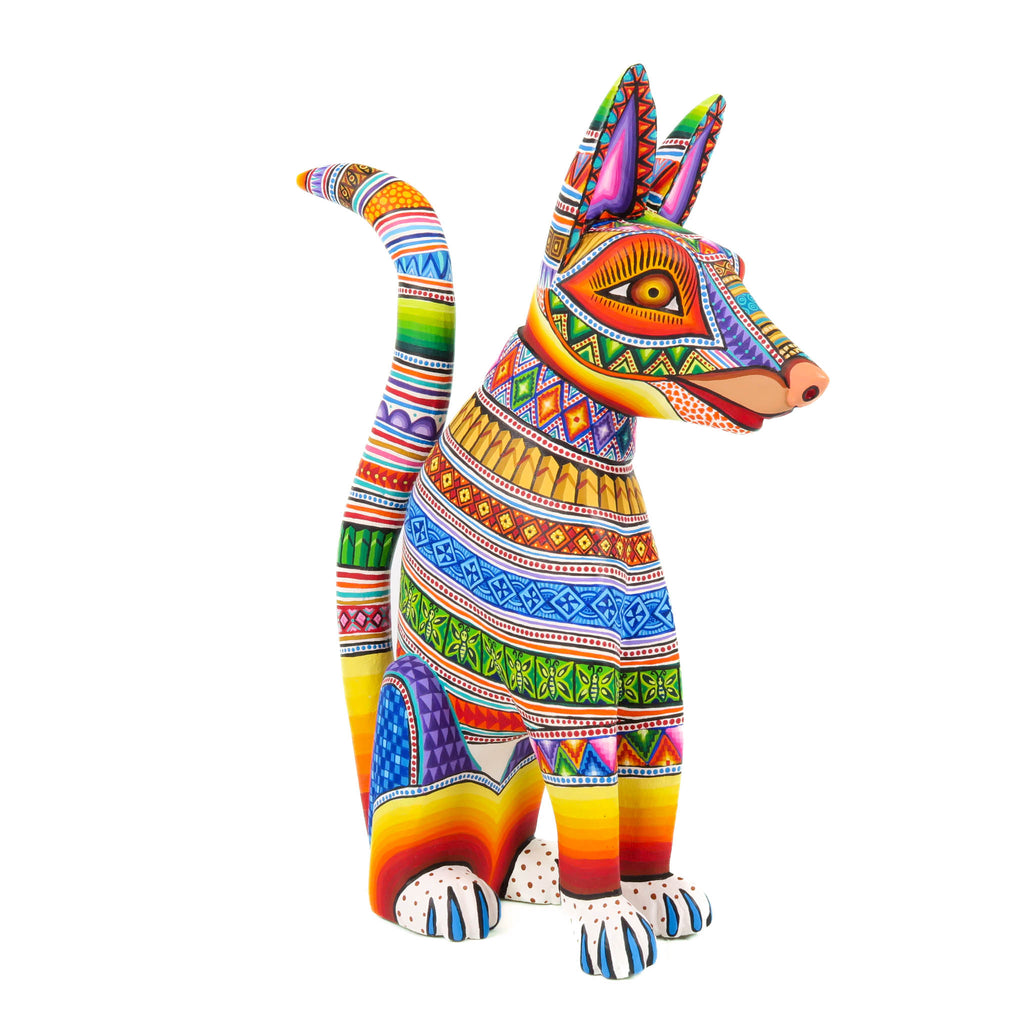 Colorful Coyote - Oaxacan Alebrije Wood Carving