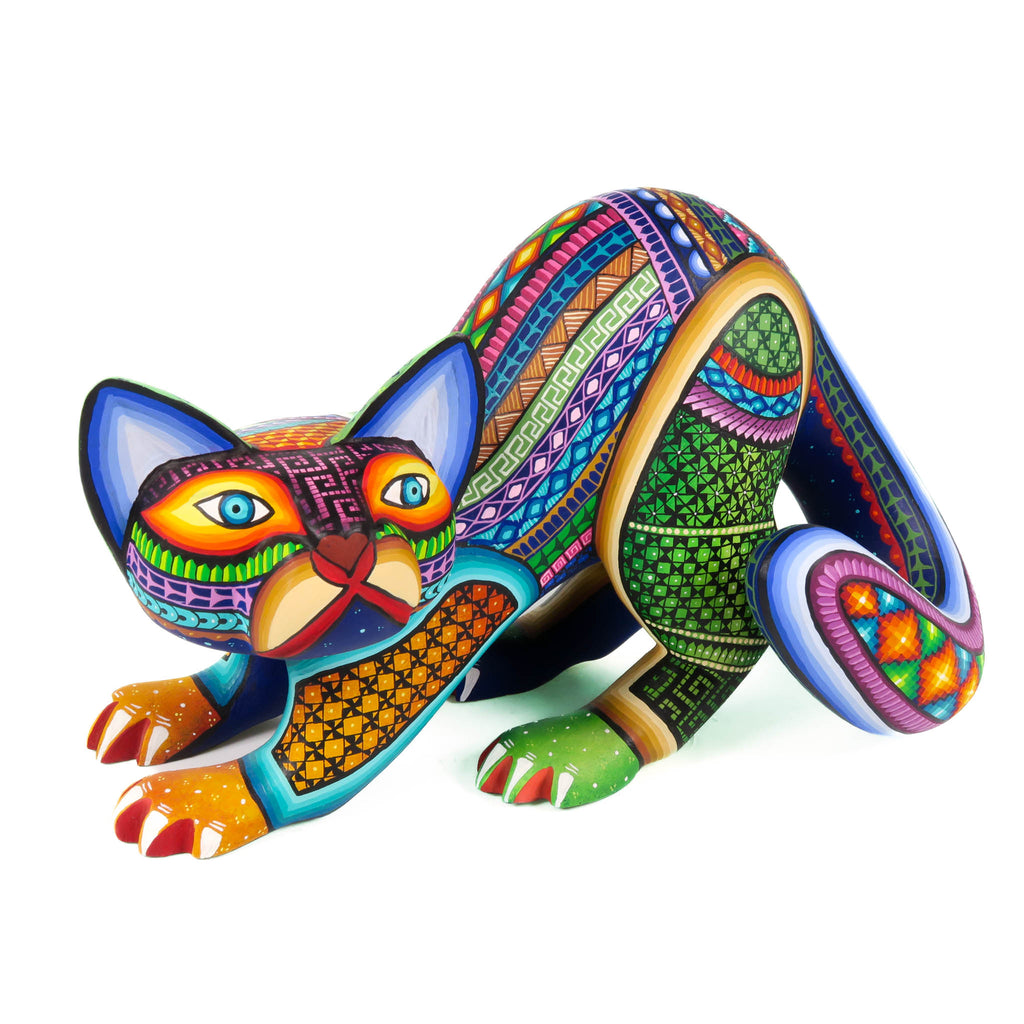 Crouching Cat - Oaxacan Alebrije Wood Carving