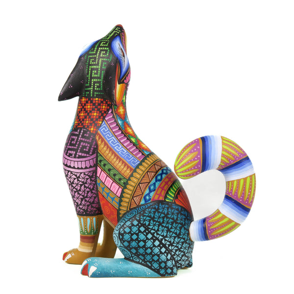 Vibrant Coyote - Oaxacan Alebrije Wood Carving