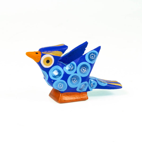 Mini Blue Bird - Oaxacan Alebrije Wood Carving