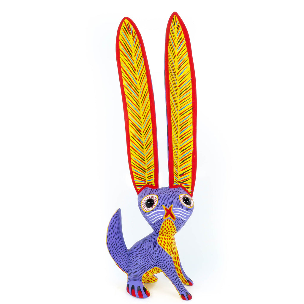 Big Eared Rabbit (Purple) - Oaxacan Alebrije Wood Carving