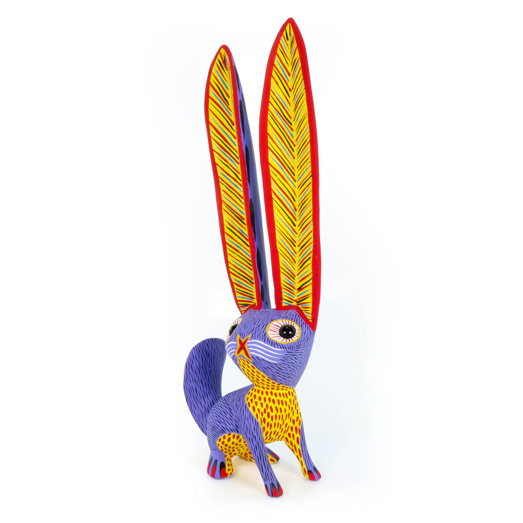 Big Eared Rabbit (Purple) - Oaxacan Alebrije Wood Carving