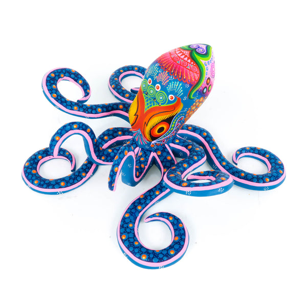 Blue Octopus - Oaxacan Alebrije Wood Carving