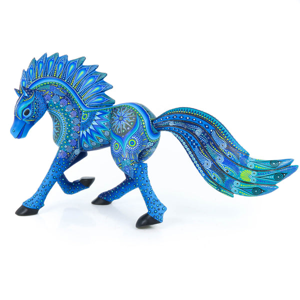 Majestic Blue Horse - Oaxacan Alebrije Wood Carving