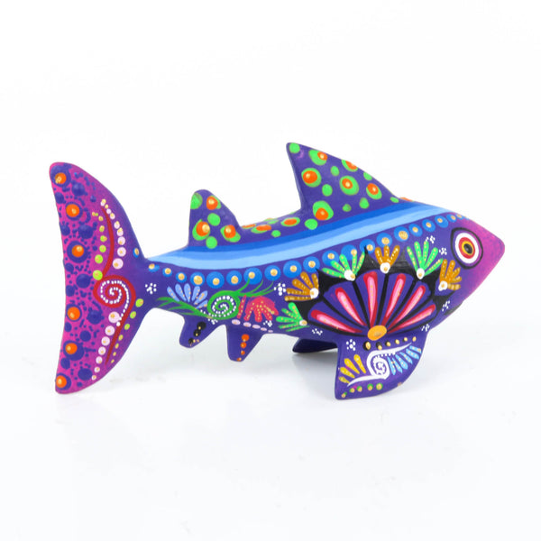 Purple Shark - Oaxacan Alebrije Wood Carving