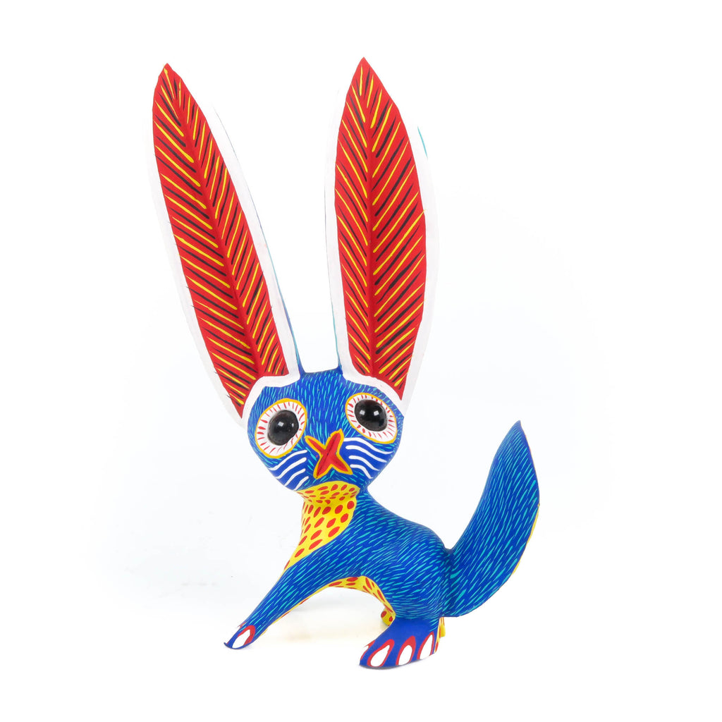 Big Eared Rabbit (Blue) - Oaxacan Alebrije Wood Carving