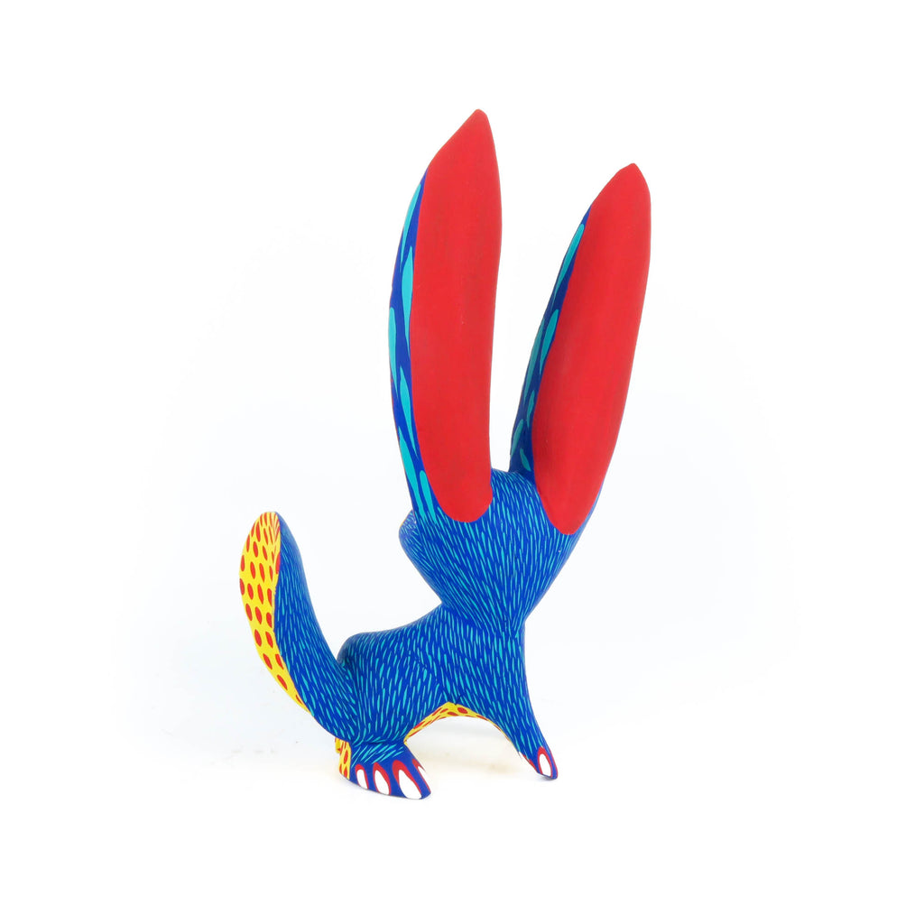 Big Eared Rabbit (Blue) - Oaxacan Alebrije Wood Carving