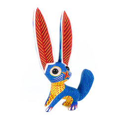Big Eared Rabbit (Blue) - Oaxacan Alebrije Wood Carving