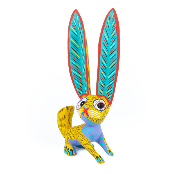Big Eared Rabbit (Yellow) - Oaxacan Alebrije Wood Carving