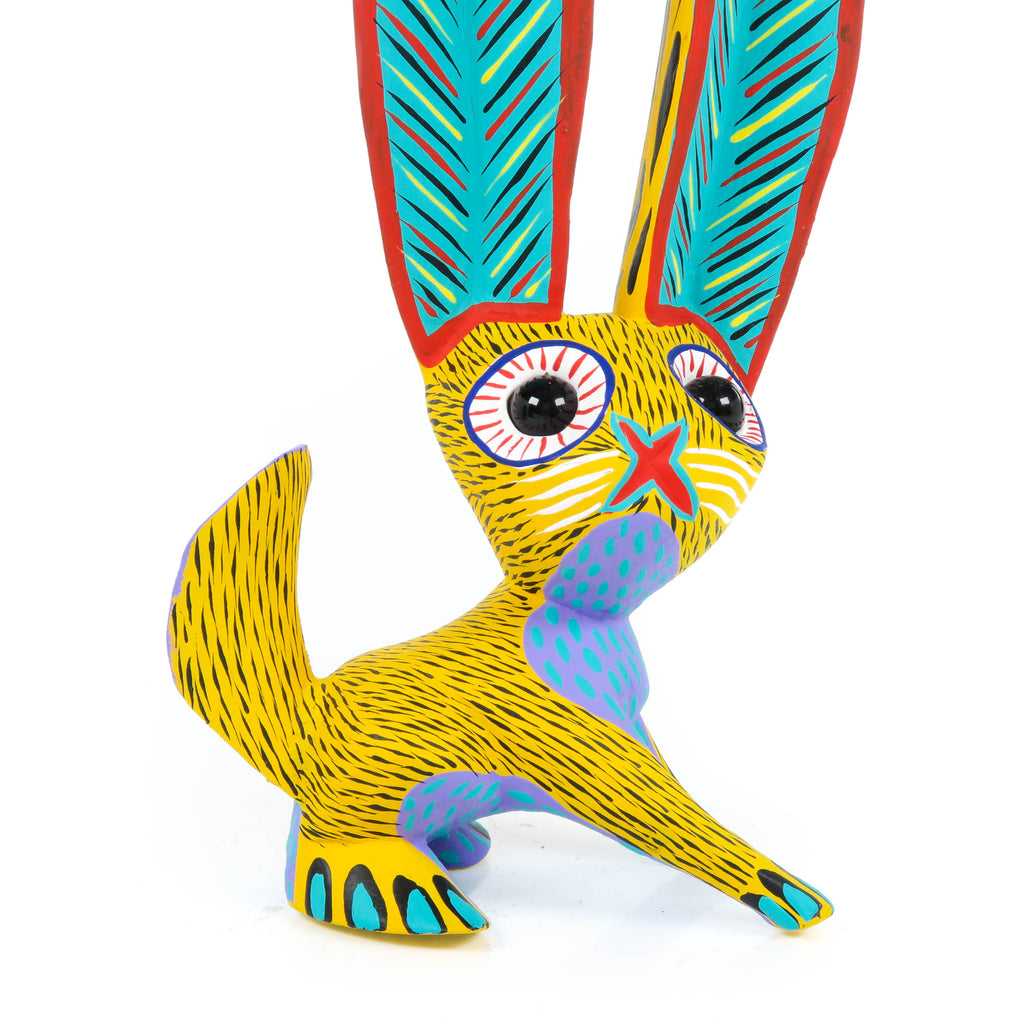 Big Eared Rabbit (Yellow) - Oaxacan Alebrije Wood Carving