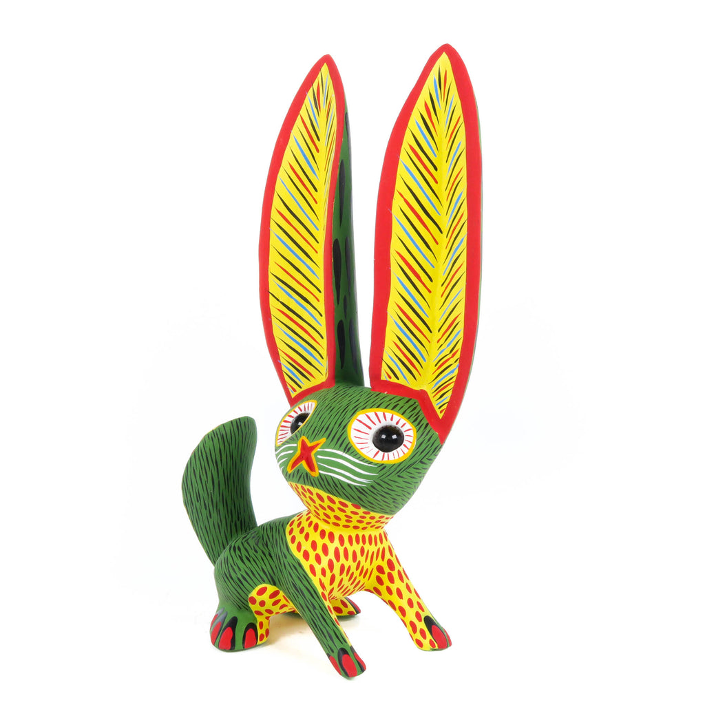Big Eared Rabbit (Green) - Oaxacan Alebrije Wood Carving