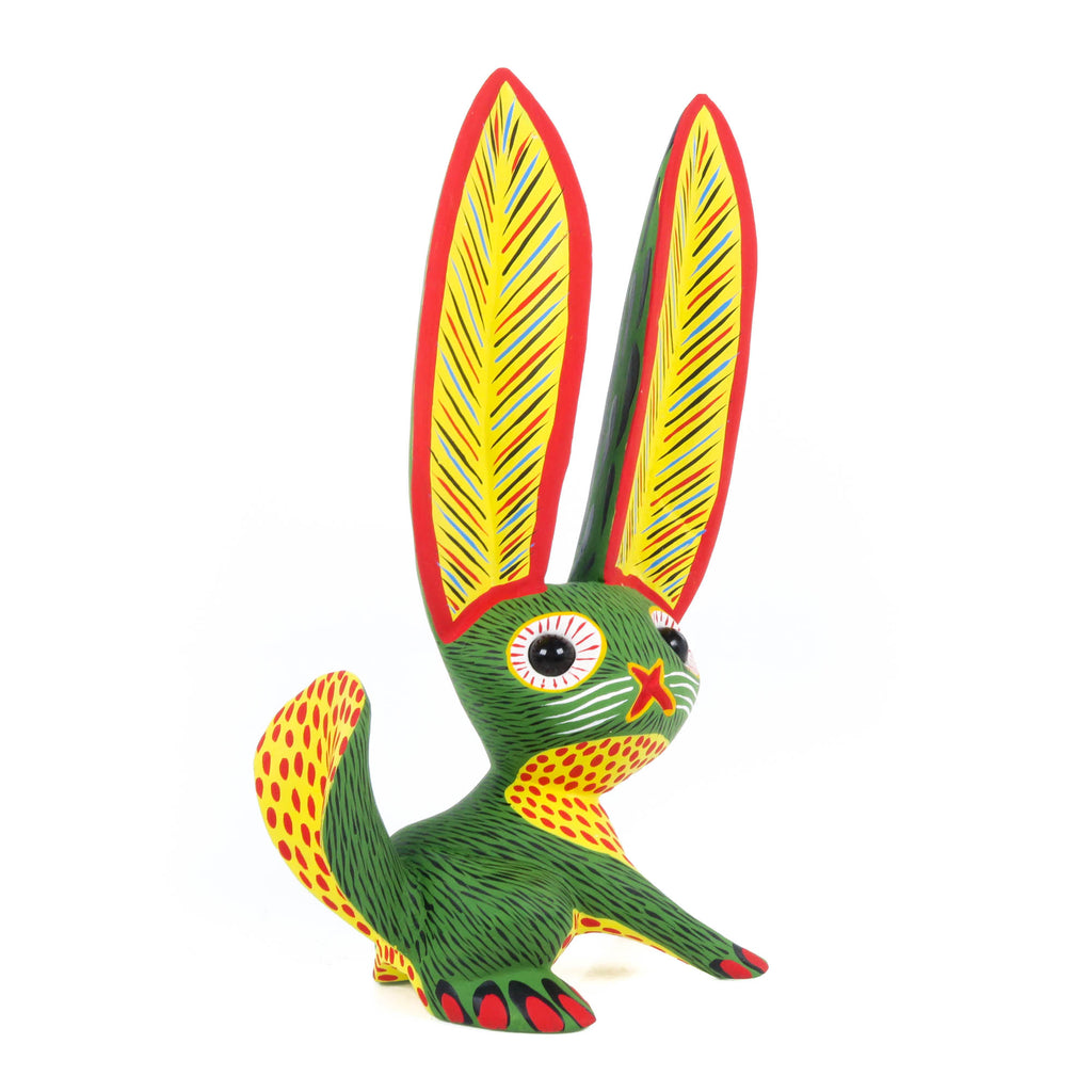 Big Eared Rabbit (Green) - Oaxacan Alebrije Wood Carving