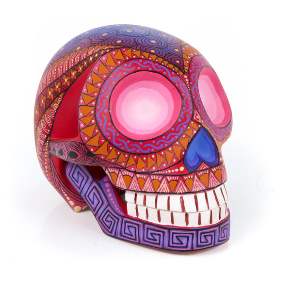 Day of The Dead Skull (Red) - Oaxacan Alebrije Wood Carving