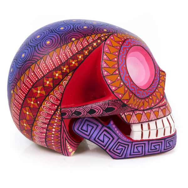 Day of The Dead Skull (Red) - Oaxacan Alebrije Wood Carving