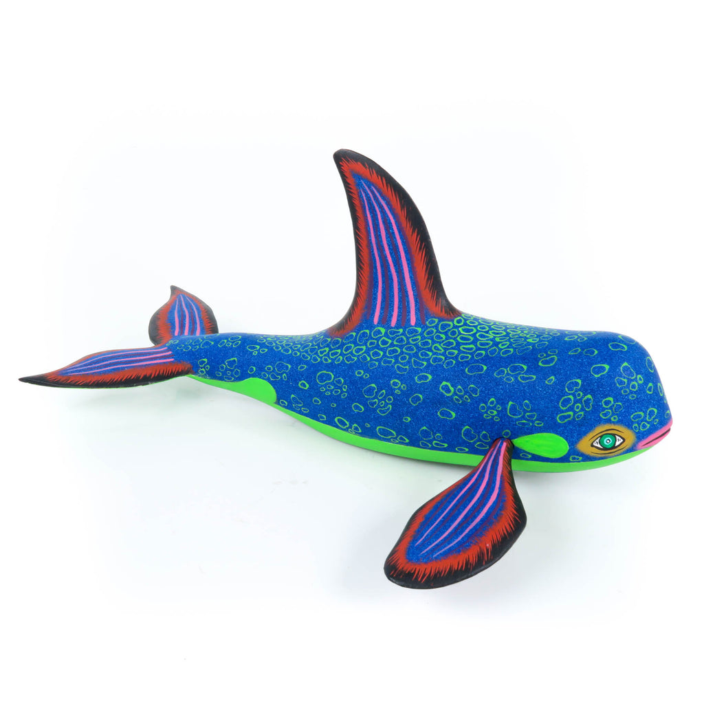 Blue Whale - Oaxacan Alebrije Wood Carving - Eleazar Morales