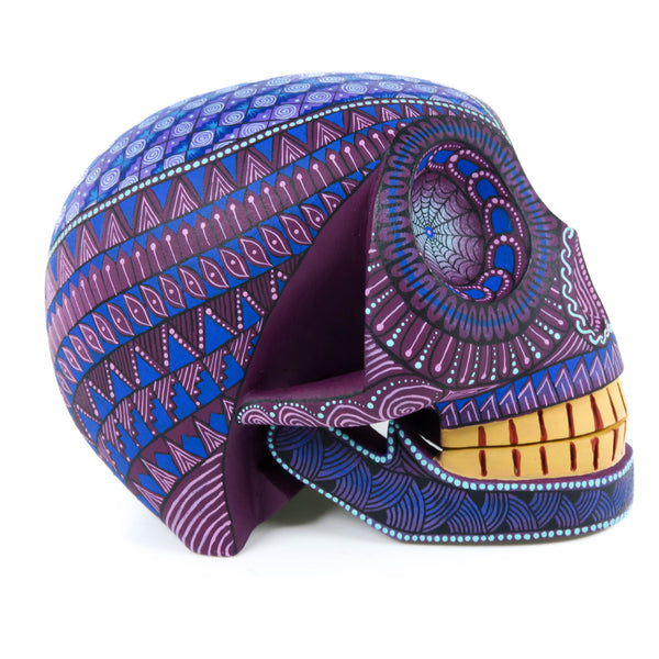 Day of The Dead Skull (Purple) - Oaxacan Alebrije Wood Carving