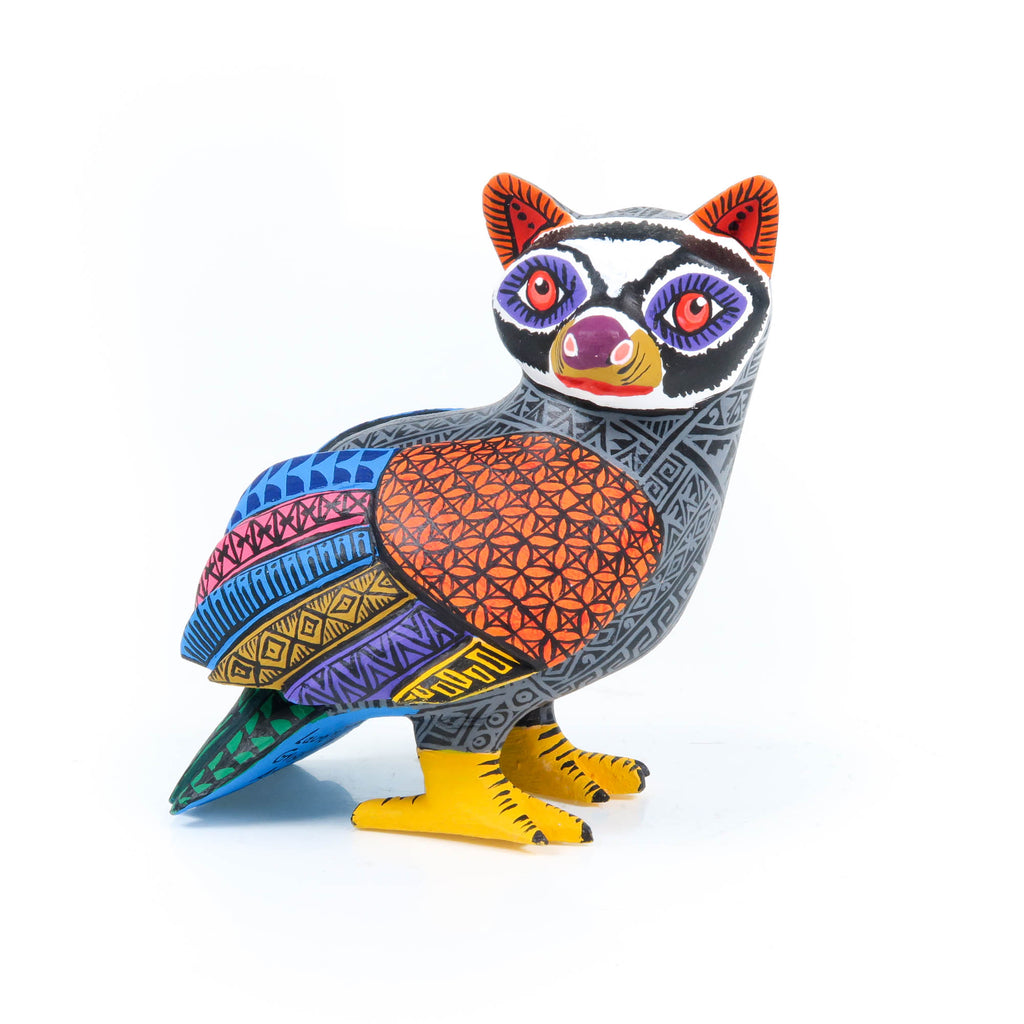 Bird Raccoon Fusion - Oaxacan Alebrije Wood Carving