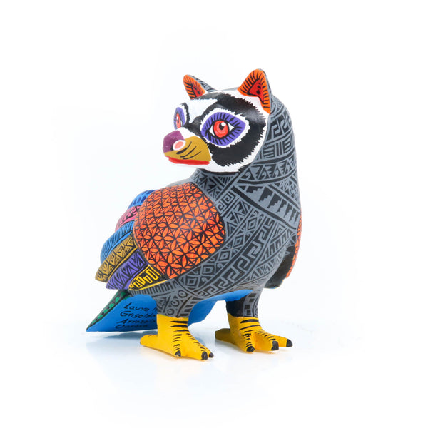 Bird Raccoon Fusion - Oaxacan Alebrije Wood Carving