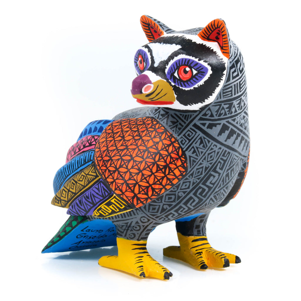 Bird Raccoon Fusion - Oaxacan Alebrije Wood Carving – VivaMexico