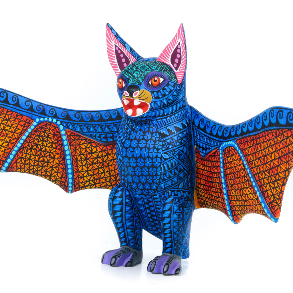 Blue Bat - Oaxacan Alebrije Wood Carving – VivaMexico.com