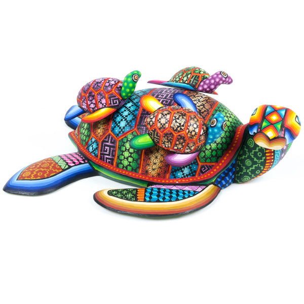 Sea Turtle With Babies - Oaxacan Alebrije Wood Carving