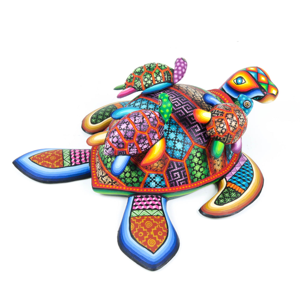 Sea Turtle With Babies - Oaxacan Alebrije Wood Carving