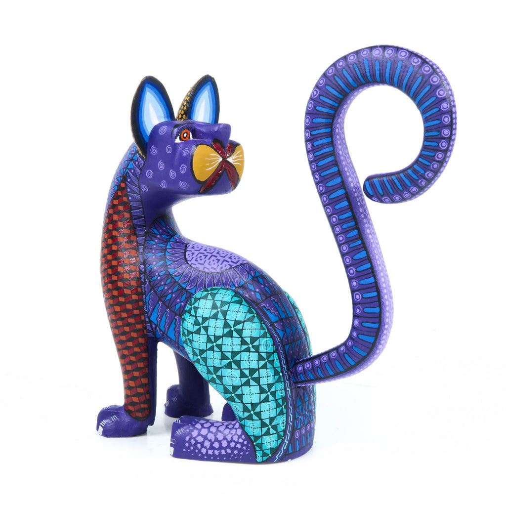 Purple Jaguar - Oaxacan Alebrije Wood Carving