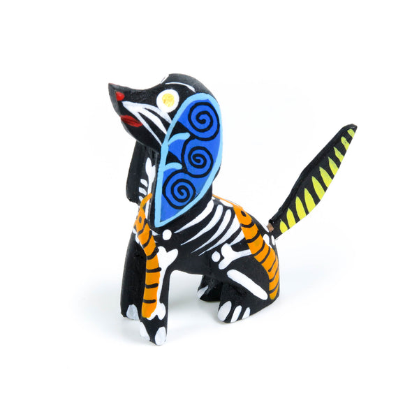 Mini Skeleton Dog - Oaxacan Alebrije Wood Carving