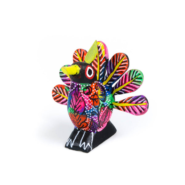 Mini Peacock - Oaxacan Alebrije Wood Carving