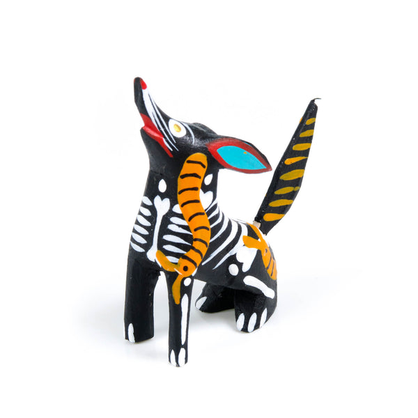 Mini Skeleton Coyote - Oaxacan Alebrije Wood Carving